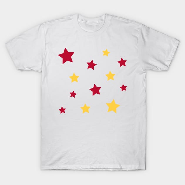 Crimson and Gold Gameday Stars- Ferris State Colors T-Shirt by opptop